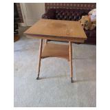 Vintage Side Table with Metal Claw Feet and Glass Ball Casters - 23'Dx23'Wx28'H