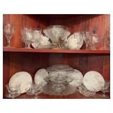 Contents of 2 Shelves - Assorted Glassware and Dishes