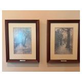Pair of Framed Paul Sawyiers - 14”W x 19”H