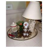 Assorted Decor and Lamp with Tray