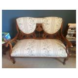 Parlour Style Loveseat on Casters-49”Lx36”Hx23”W