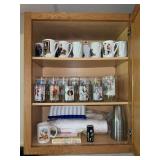 Norman Rockwell Glassware and Mugs (Contents of Cabinet)