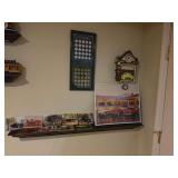 Classical Car Memorabilia - Franklin Mint Antique Car Coin Collection (Series 1 & 2), Clock, Framed Picture and Postcards