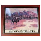 “Teton Encounter-Moose” by George Wise - 26”W x 20”H