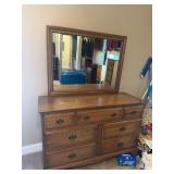 Cherry Dresser with Mirror-66”Hx52”Wx20”D