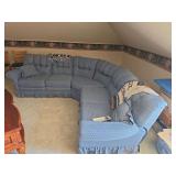Rowe Furniture Sectional Couch with 2 Reclining Ends - Irem is located upstairs and buyer is responsible for providing loading help
