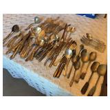 Large Group of Assorted Silver Plated Utensils