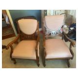 Pair of Chairs-One on Casters and One Rocker