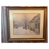 Bridge Street by Paul Sawyier - 24”W x 21”H