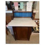 Antique Marble Top Washstand-50”Hx27”Wx20”D