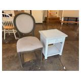 Wicker Side Table and Chair