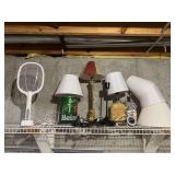 Assorted Lamps, Lamp Shades, and Electric Fly Swatter