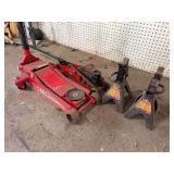 Pair Floor Jacks and Jack Stands
