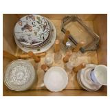 Contents of 2 Drawers - Dinner Plates, Servingware, Salt/Pepper Shakers