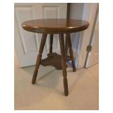 Wooden Round Parlor Table with Turned Legs - 24'Dx28'H