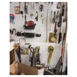 Contents of Pegboard - assorted tools and hardware