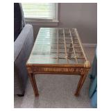 Glass Top Side Table - 20”W x 28”D x 22”H
