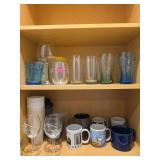Contents of Cabinet - Glasses, Coffee Mugs