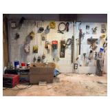 Contents of Pegboard- assorted hardware and tools