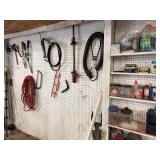 Contents of Wall - assorted tools and hardware