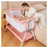 ANGELBLISS Baby Bassinet Bedside Crib wi