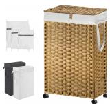88L Slim Laundry Hamper with Wheels, 23.