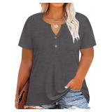 4XL RITERA Plus Size Tops for Women V Neck B