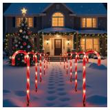 Christmas Candy Cane Lights Outdoor Path