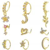 9pcs Dangle Nose Ring for Women 20g Dang