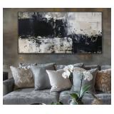 Abstract Canvas Mural Black And Gray Wal