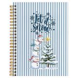 Blue Christmas Snowman Spiral Notebook,