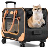 Large Cat Carrier with Wheels, Rolling C