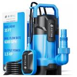FOTING 1.5HP Sump Pump, 6300GPH High Flo
