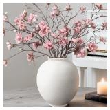 Large White Ceramic Vase, 9.8 inch Rusti