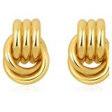Trendy Gold Plated Knot Earrings for Wom