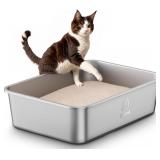 Stainless Steel Litter Box, Large Cat Li
