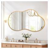 JJUUYOU Wall Mirror Irregular Metal Fram