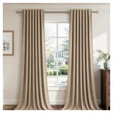 Topfinel Camel Beige Velvet Curtains 84