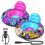 QPAU 44  Snow Tube with Backrest, 2 Pack