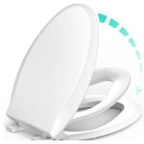 Elongated Toilet Seat with Built-in Pott