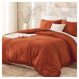 Andency King Size Comforter Set Burnt Or
