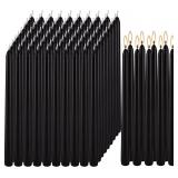 Halloween 100 Pcs Black Taper Candles 10