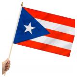 11 Pack Puerto Rico Stick Flags Small 12