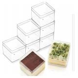 41 Pack 12OZ Square Clear Plastic Cups w