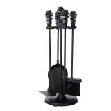 Black 5-Piece Mini Fireplace Tool Set wi