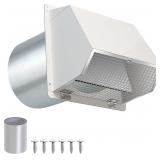 6 Inch Hooded Wall Vent with Screen and