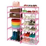 LNYZQUS 7-Tier Large Pink Shoe Rack, 24