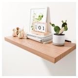 24 Inch Solid Oak Floating Shelves - Nat