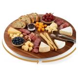 16' Acacia Wood Turntable Organizer | La