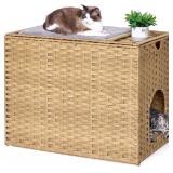 Cat Litter Box Enclosure with Litter Tra
